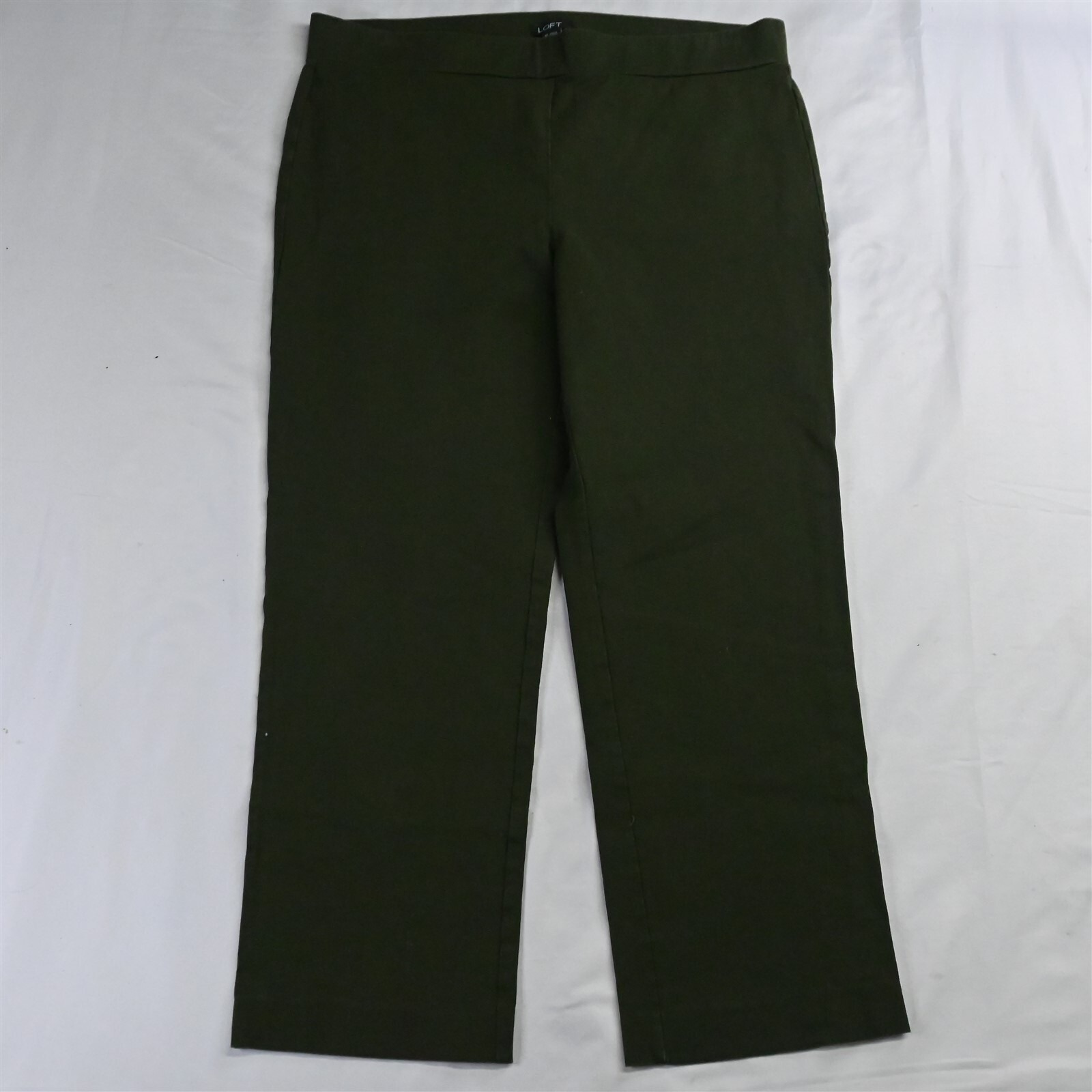 Loft 12 Green Pull On Straight Cropped Womens Dress Stretch Pants